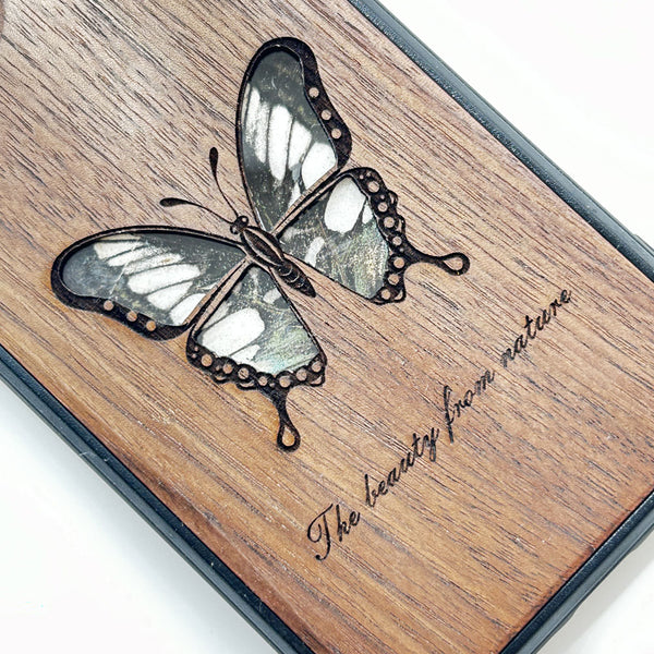 Wooden iPhone case supports custom text-Parthenos syvia Butterfly